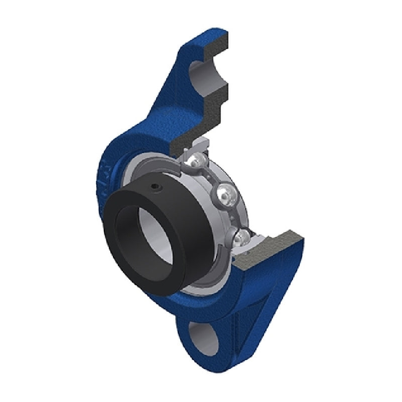 SNR ESFL204 Metric Two Bolt Cast Iron Oval Housing with 20mm Bore Eccentric Collar Insert - Allow 2-3 Days