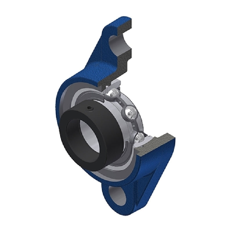SNR ESFL202N Metric Two Bolt Cast Iron Oval Housing with 15mm Bore Eccentric Collar Insert - Allow 2-3 Days