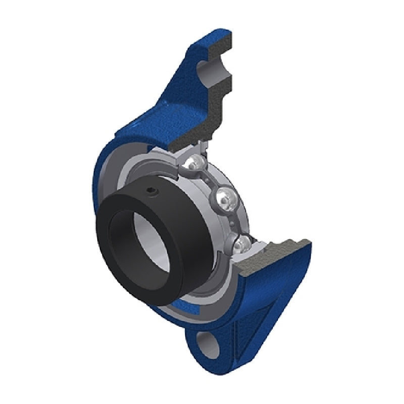 SNR ESFLE203N Metric Two Bolt Cast Iron Oval Housing with 17mm Bore Eccentric Collar Insert - Allow 2-3 Days