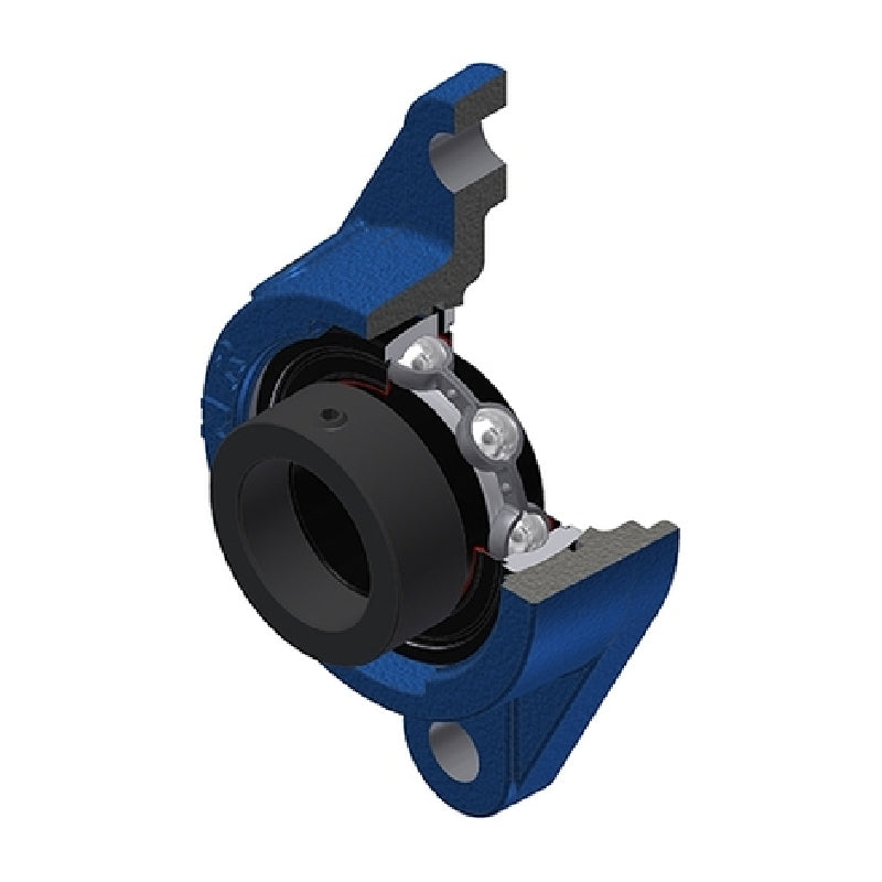 SNR ESFLE204T20 Metric Two Bolt Cast Iron Oval Housing with 20mm Bore Eccentric Collar Insert Wide Temperature Version - Allow 2-3 Days