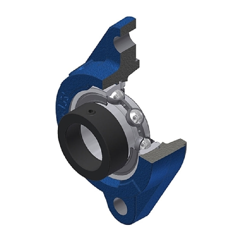 SNR ESFLZ202 Metric Two Bolt Cast Iron Oval Housing with 15mm Bore Eccentric Collar Insert - Allow 2-3 Days