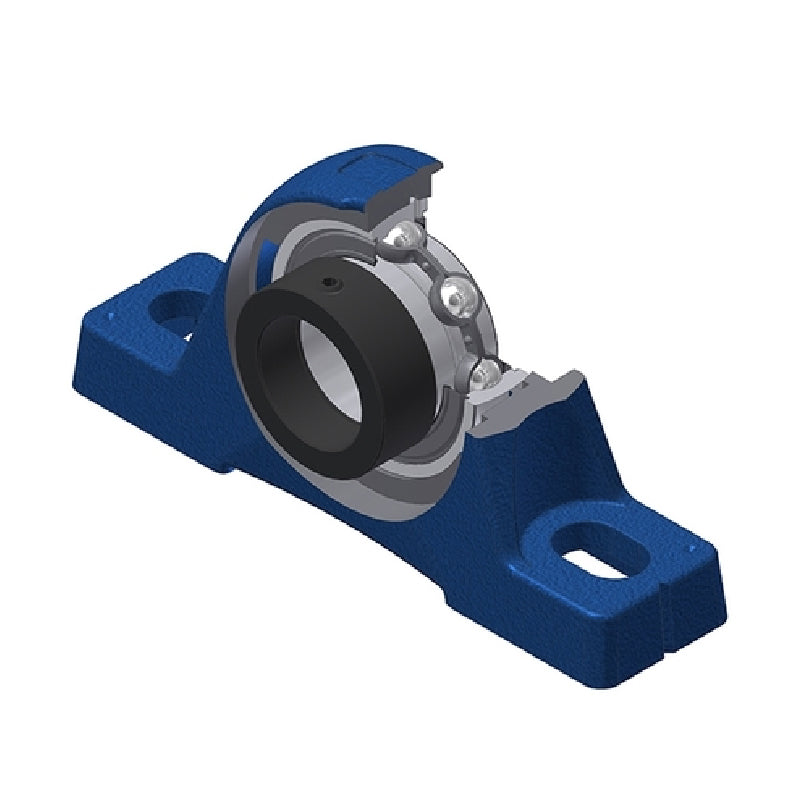 SNR ESPE201N Metric Cast Iron Two Bolt Pillow / Plummer Block Housing with 12mm Eccentric Collar Insert - Allow 2-3 Days