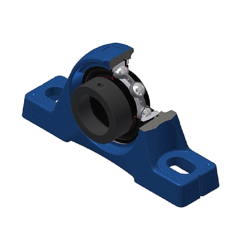 SNR ESPE207T20 Metric Cast Iron Two Bolt Pillow / Plummer Block Housing with 35mm Eccentric Collar Insert Wide Temperature Version - Allow 2-3 Days