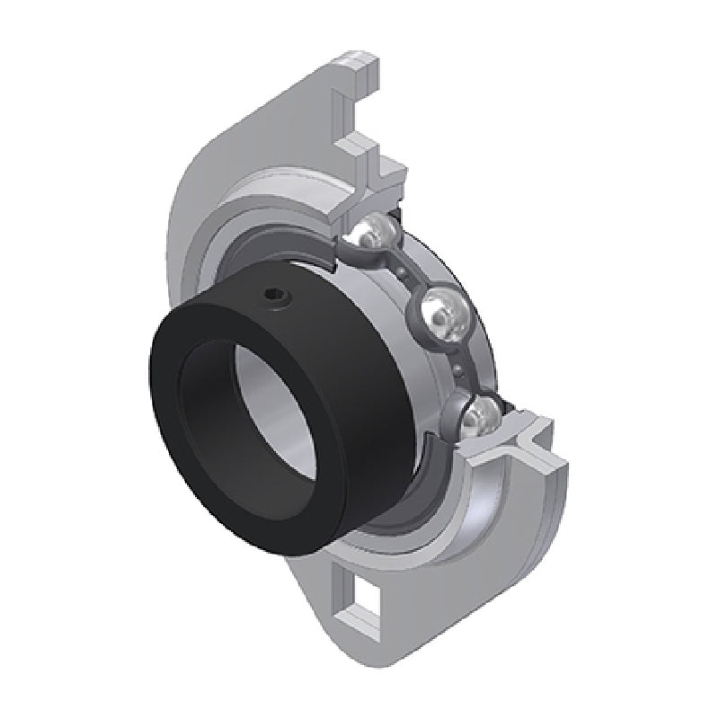 SNR ESPFL207 Metric Two Bolt Oval Pressed Steel Bearing Housing with 35mm Eccentric Collar Insert - Allow 2-3 Days