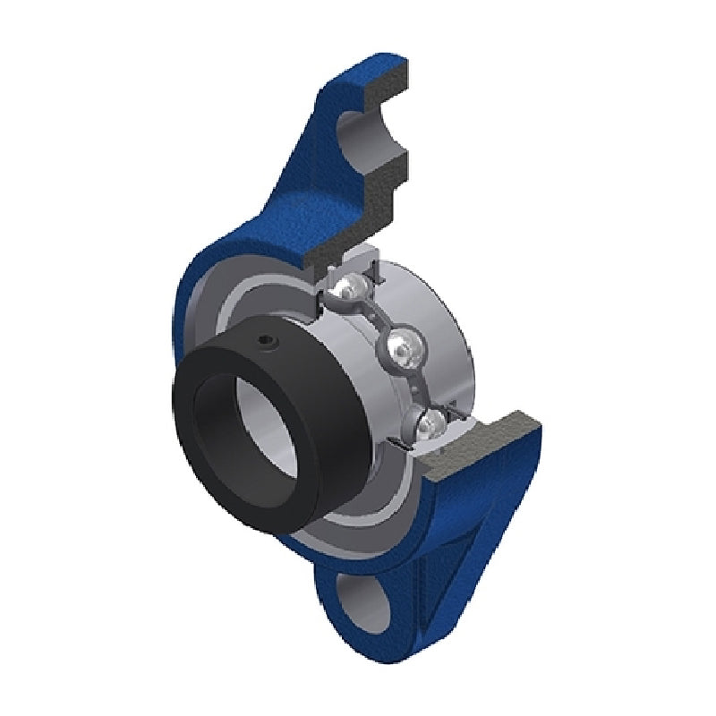 SNR EXFL202N Metric Two Bolt Cast Iron Oval Housing with 15mm Bore Eccentric Collar Insert - Allow 2-3 Days