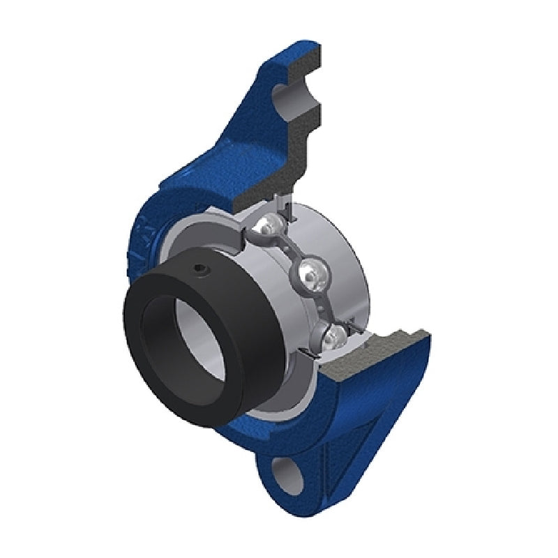 SNR EXFLE209 Metric Two Bolt Cast Iron Oval Housing with 45mm Bore Eccentric Collar Insert - Allow 2-3 Days