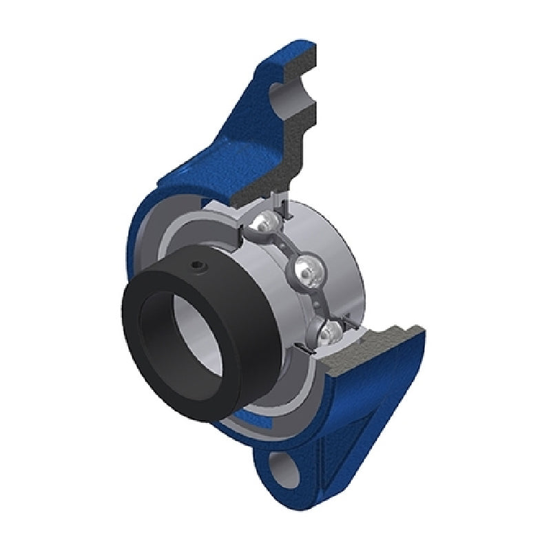 SNR EXFLE202N Metric Two Bolt Cast Iron Oval Housing with 15mm Bore Eccentric Collar Insert - Allow 2-3 Days
