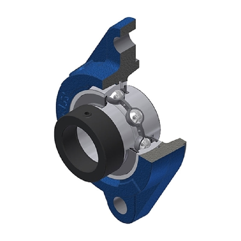 SNR EXFLZ205 Metric Two Bolt Cast Iron Oval Housing with 25mm Bore Eccentric Collar Insert