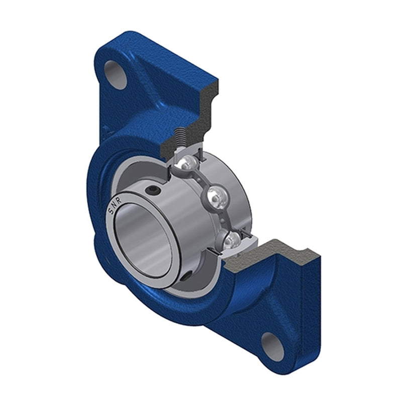 SNR UCF207T04 Metric Four Bolt Square Cast Iron Flange Housing with 35mm Bore Insert Low Temperature Version - Allow 2-3 Days