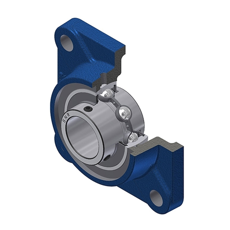 SNR UCF205-15N Imperial Four Bolt Square Cast Iron Flange Housing with 15/16 inch Bore Insert - Allow 2-3 Days