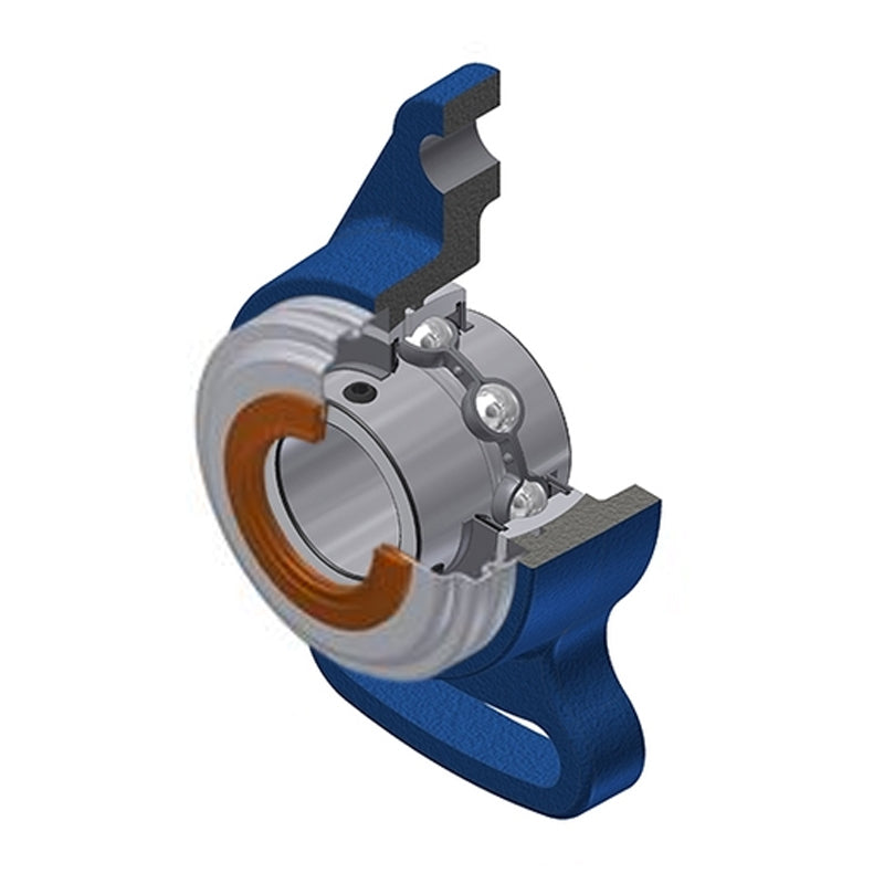 SNR UCFA205CO Metric Cast Iron Adjustable Flange Unit with 25mm Insert with Narrow Steel Plate Cover - Open Version - Allow 2-3 Days