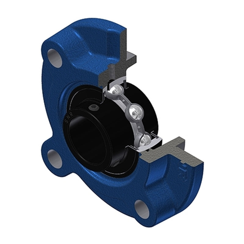 SNR UCFC210T20 Metric Four Bolt Cast Iron Round Flanged Housing with 50mm Insert Wide Temperature Version - Allow 2-3 Days