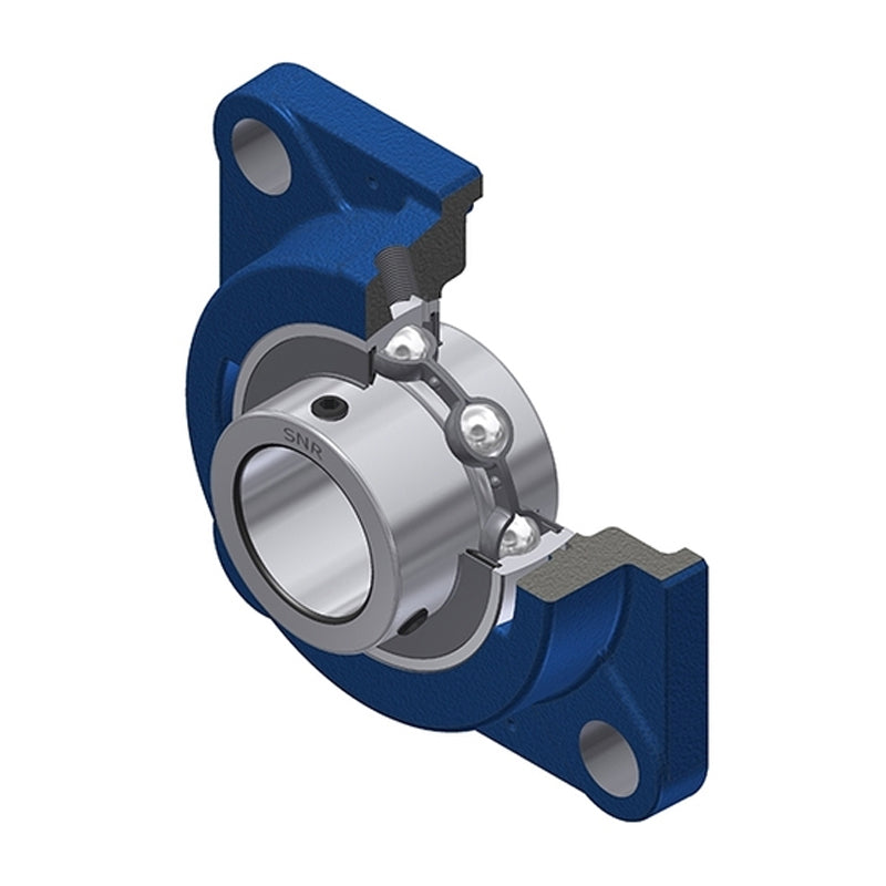 SNR UCFEX13 Metric Four Bolt Square Cast Iron Flange Housing with 65mm Bore Insert - Allow 2-3 Days