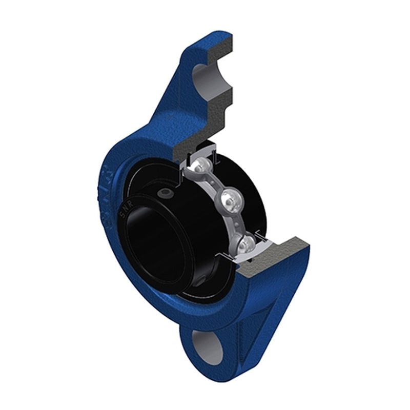 SNR UCFL216T20 Metric Two Bolt Oval Cast Iron Flange Housing with 80mm Bore Insert Wide Temperature Version - Allow 2-3 Days