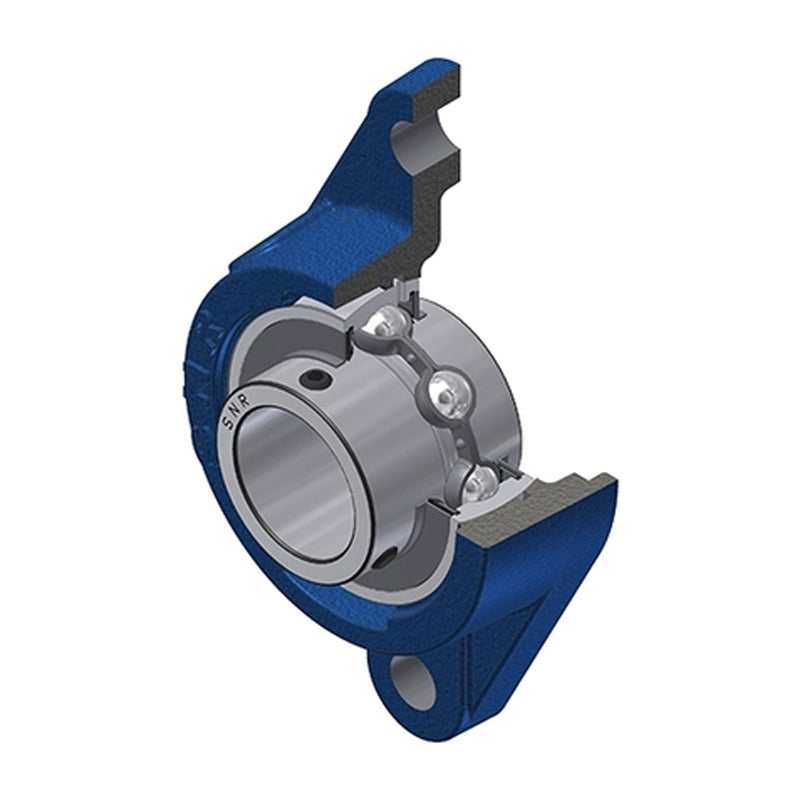SNR UCFLE212-38 Imperial Two Bolt Oval Cast Iron Flange Housing with 2-3/8 inch Bore Insert - Allow 2-3 Days