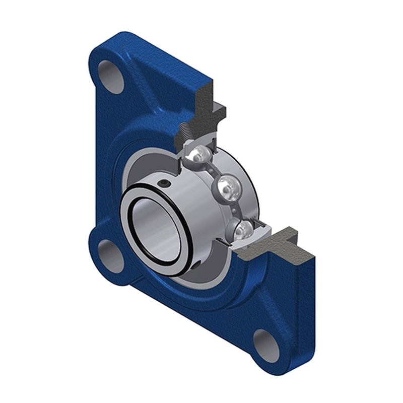 SNR UCFS316 Metric Four Bolt Square Cast Iron Flange Housing with 80mm Bore Insert - Allow 2-3 Days