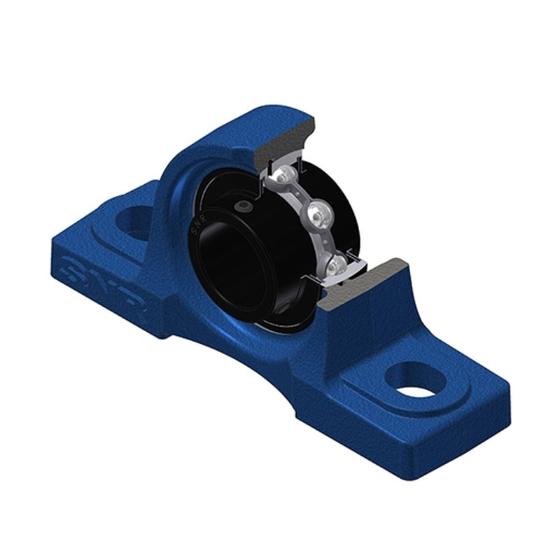 SNR UCP204T20 Metric Cast Iron Two Bolt Pillow / Plummer Block Housing with 20mm Bore Insert Wide Temperature Version - Allow 2-3 Days