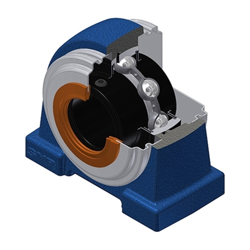 SNR UCPA207T20CO Threaded Base Small Footprint Metric Pillow / Plummer Block Housing Supplied with 35mm Bore Insert with Narrow Steel Plate Cover - Open Version - Wide Temperature Version - Allow 2-3 Days