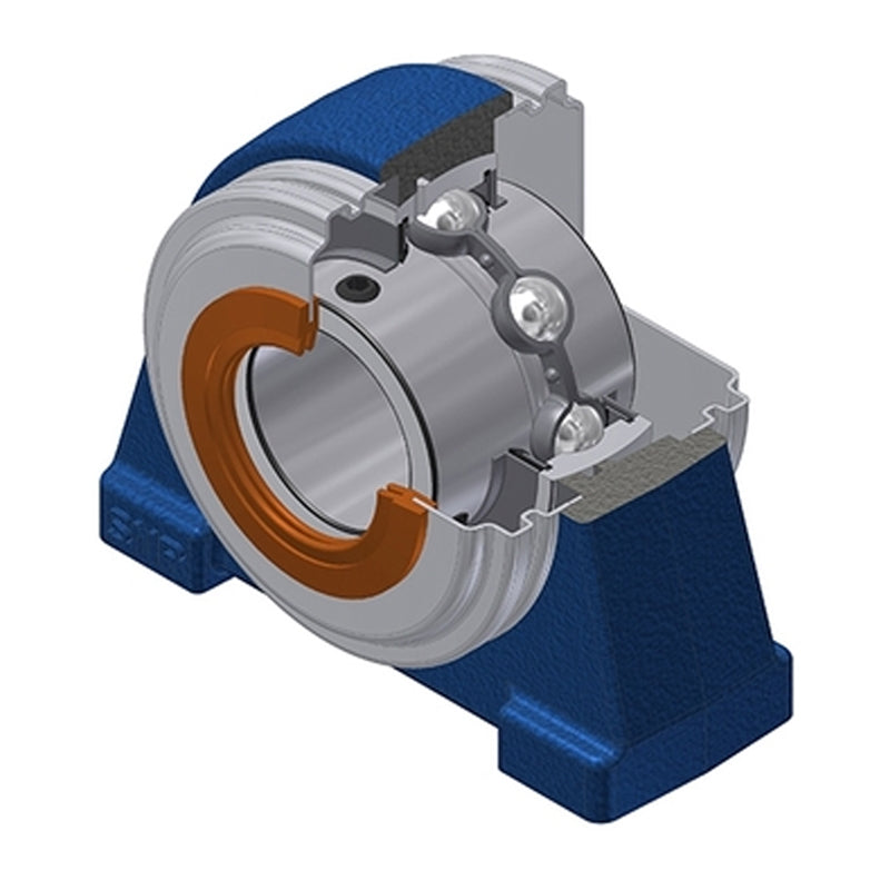 SNR UCPAE206CO Threaded Base Small Footprint Metric Pillow / Plummer Block Housing Supplied with 30mm Bore Insert with Narrow Steel Plate Cover - Open Version - Allow 2-3 Days