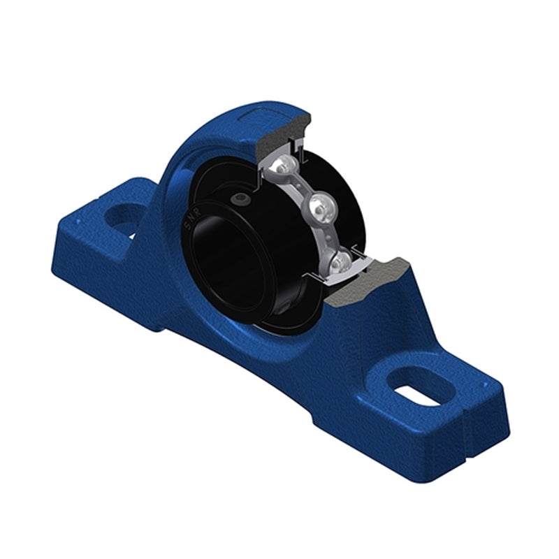 SNR UCPE206T20 Metric Cast Iron Two Bolt Pillow / Plummer Block Housing with 30mm Bore Insert Wide Temperature Version - Allow 2-3 Days