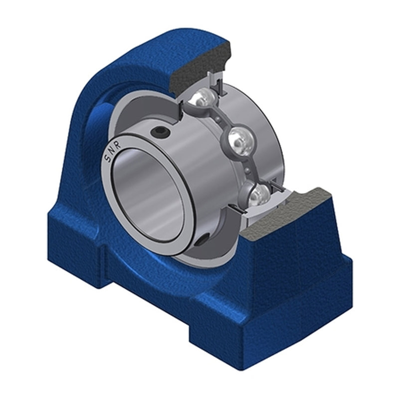 SNR UCPG207T04 Metric Cast Iron Two Bolt Pillow / Plummer Block Housing with 35mm Bore Insert Low Temperature Version - Allow 2-3 Days