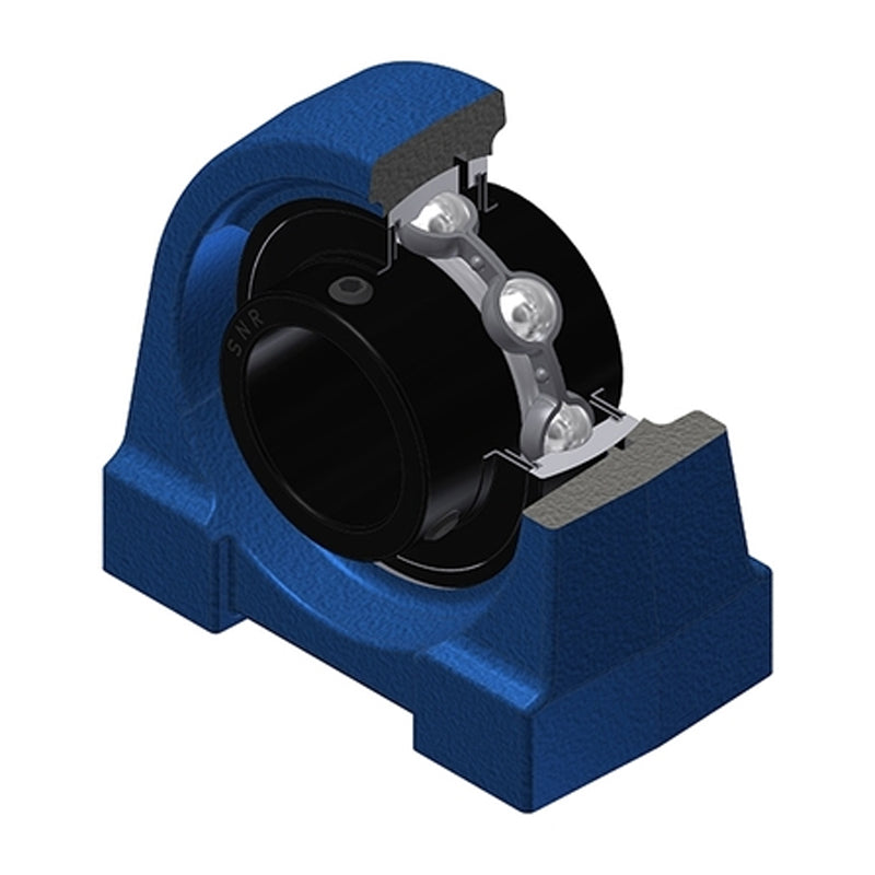 SNR UCPG208T20 Metric Cast Iron Two Bolt Pillow / Plummer Block Housing with 40mm Bore Insert Wide Temperature Version - Allow 2-3 Days