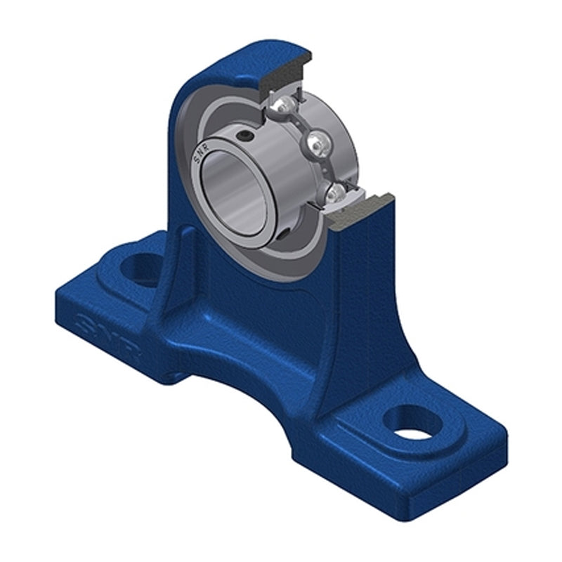 SNR UCPH210N Metric Cast Iron High Centre Height Two Bolt Pillow / Plummer Block Housing with 50mm Bore Insert - Allow 2-3 Days