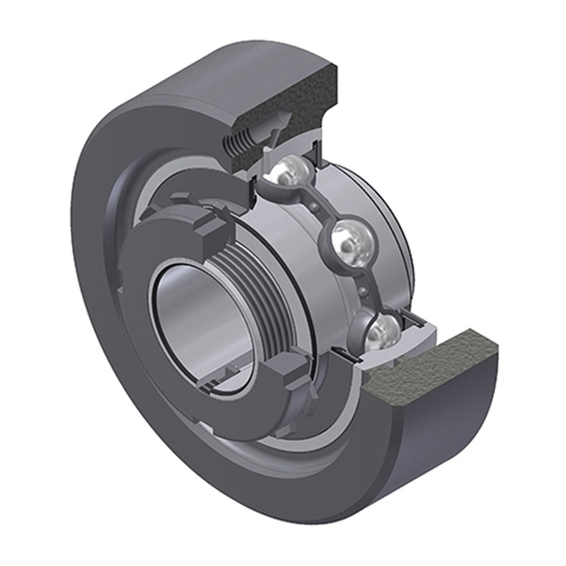 SNR UKC306H Metric Cast Iron Cartridge Unit with Adaptor Sleeve Mounted and 25mm Bore Insert 28mm Outside Dia - Allow 2-3 Days