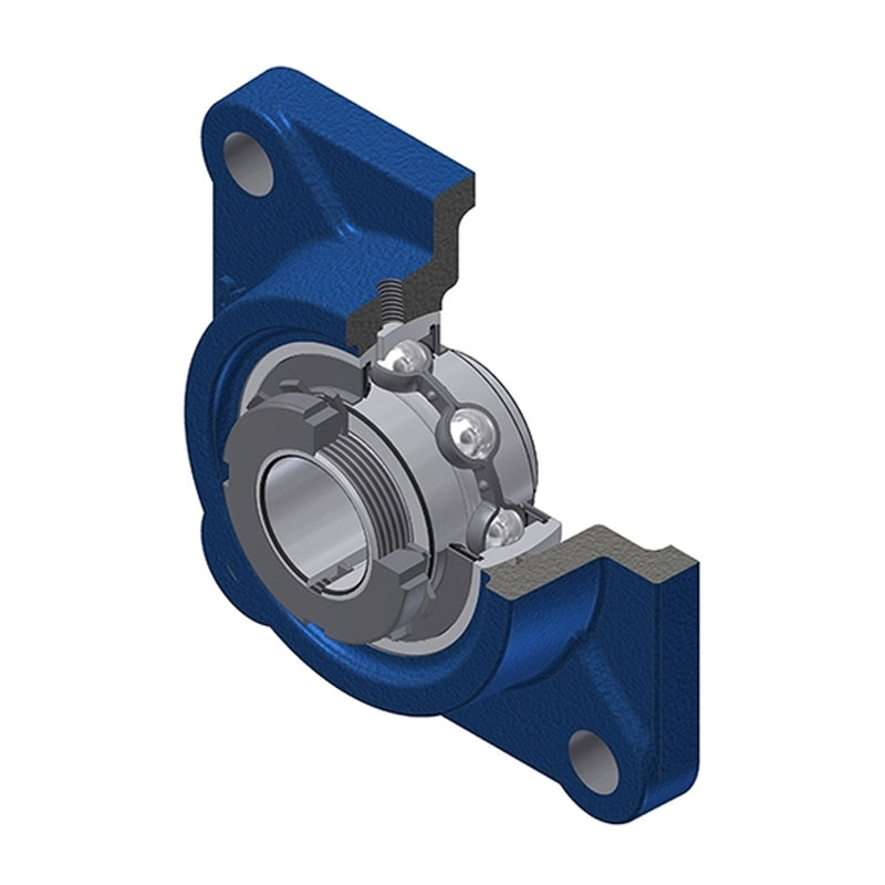 SNR UKF309H Metric Four Bolt Square Cast Iron Housing Insert and Adaptor Sleeve Fits 40mm Shaft - Allow 2-3 Days