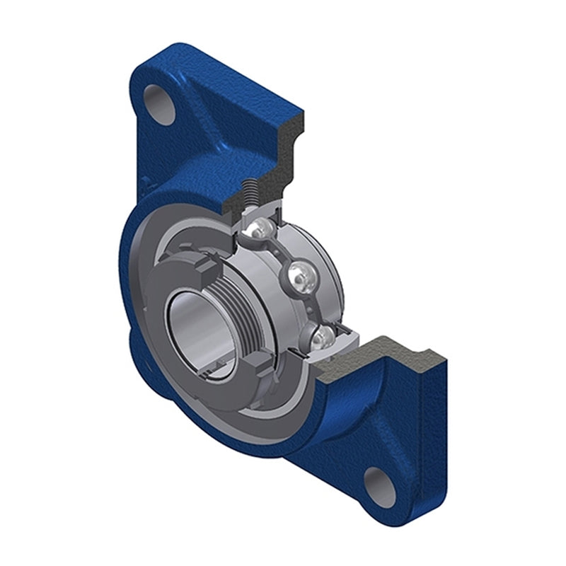 SNR UKF209HN Metric Four Bolt Square Cast Iron Housing Insert and Adaptor Sleeve Fits 40mm Shaft - Allow 2-3 Days