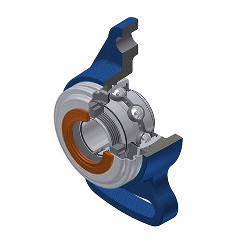 SNR UKFA206HCO Metric Cast Iron Adjustable Flange Housing with Narrow Steel Plate Cover - Open Version - Insert and Adaptor Sleeve Fits 25mm Shaft - Allow 2-3 Days