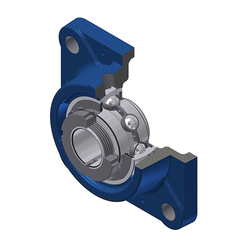 SNR UKFE209H Metric Four Bolt Square Cast Iron Flange Housing Insert and Adaptor Sleeve Fits 40mm Shaft - Allow 2-3 Days