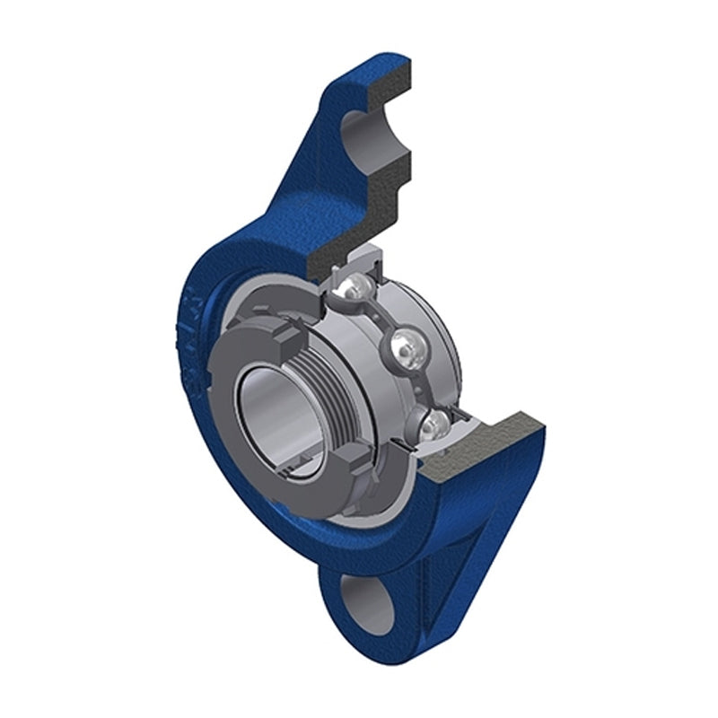 SNR UKFL312H Metric Two Bolt Cast Iron Oval Housing Insert and Adaptor Sleeve Fits 55mm Shaft - Allow 2-3 Days