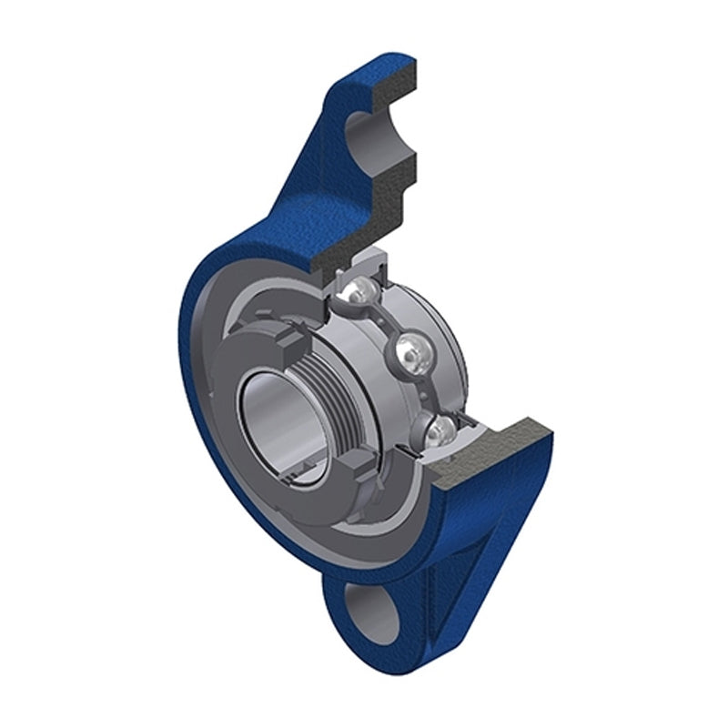 SNR UKFL208HN Metric Two Bolt Cast Iron Oval Housing Insert and Adaptor Sleeve Fits 35mm Shaft - Allow 2-3 Days