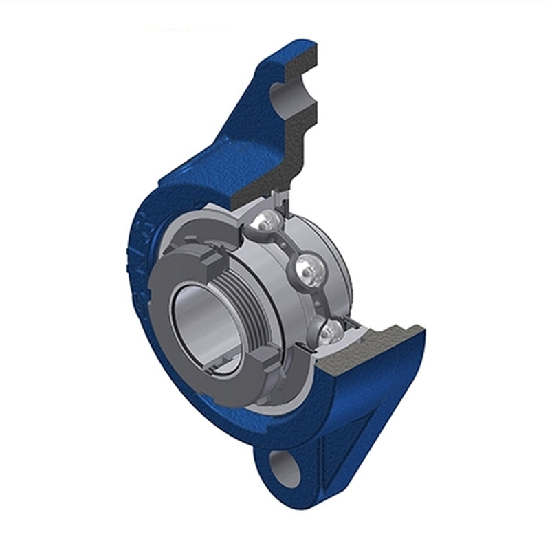 SNR UKFLE212H Metric Two Bolt Cast Iron Oval Housing Insert and Adaptor Sleeve Fits 55mm Shaft - Allow 2-3 Days