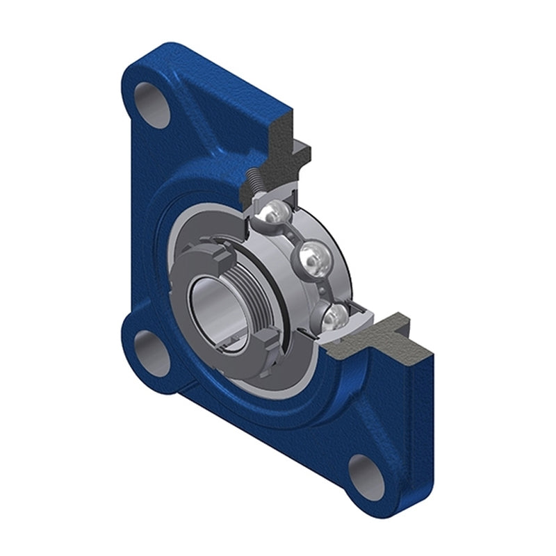 SNR UKFS326H Metric Four Bolt Square Cast Iron Housing Insert and Adaptor Sleeve Fits 115mm Shaft - Allow 2-3 Days