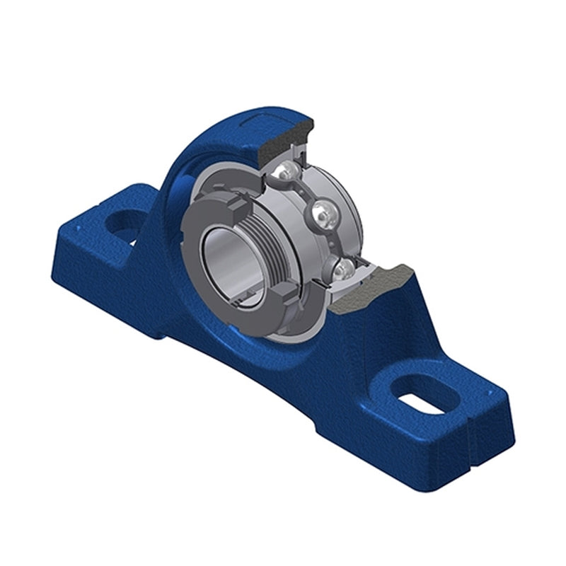 SNR UKPE206H Metric Cast Iron Two Bolt Pillow / Plummer Block Housing Insert and Adaptor Fits 25mm Shaft - Allow 2-3 Days