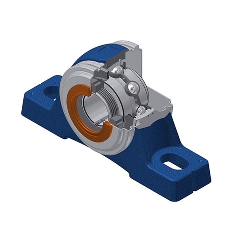 SNR UKPE207HCC Metric Cast Iron Two Bolt Pillow / Plummer Block Housing Insert and Adaptor Fits 30mm Shaft - Allow 2-3 Days