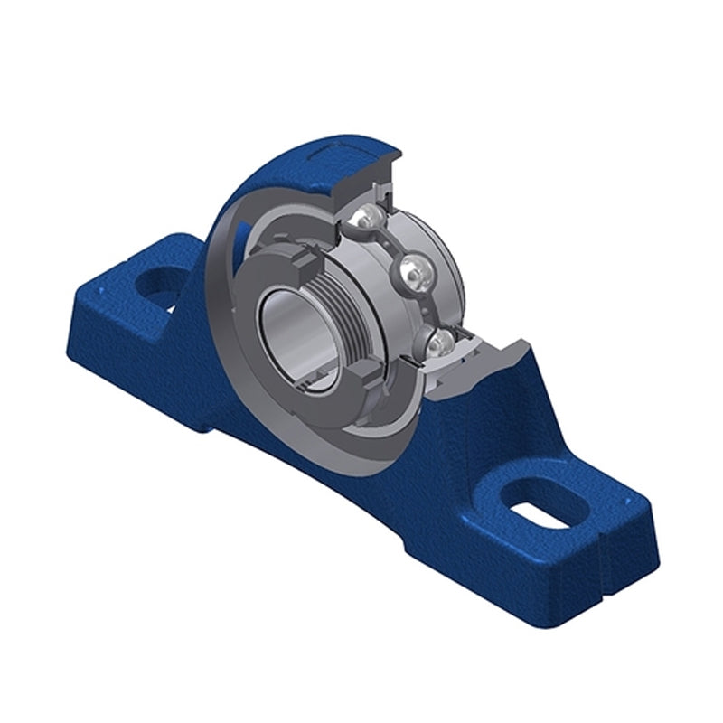 SNR UKPE210HN Metric Cast Iron Two Bolt Pillow / Plummer Block Housing Insert and Adaptor Fits 45mm Shaft - Allow 2-3 Days