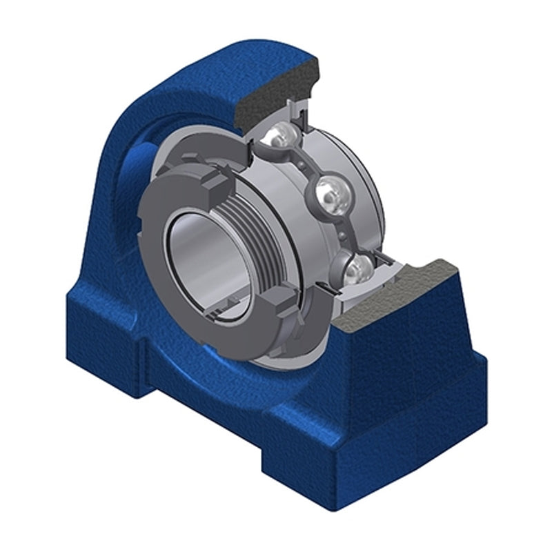 SNR UKPG206H Metric Cast Iron Two Bolt Pillow / Plummer Block Housing Insert and Adaptor Sleeve Fits 25mm Shaft - Allow 2-3 Days