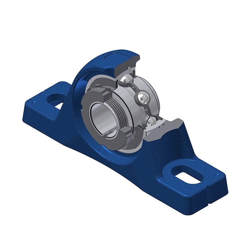 SNR UKPLE207H Metric Cast Iron Two Bolt Pillow / Plummer Block Housing Insert and Adaptor Sleeve Fits 30mm Shaft - Allow 2-3 Days