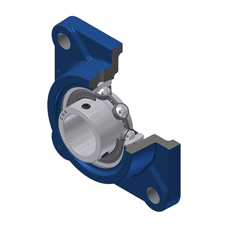 SNR USF206-18 Imperial Four Bolt Square Cast Iron Flange Housing with 1-1/8 inch Bore Insert - Allow 2-3 Days
