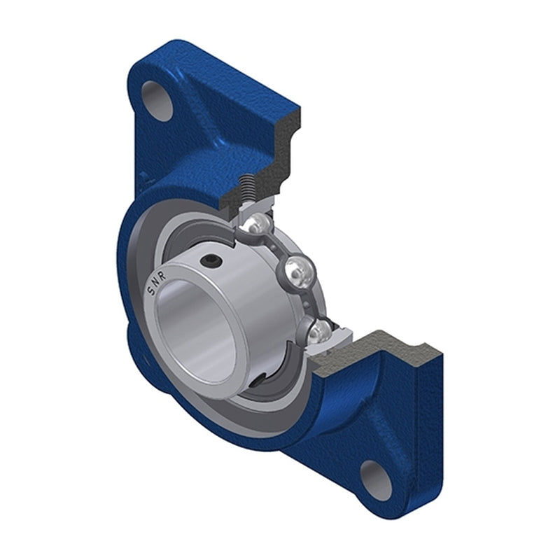 SNR USF209N Metric Four Bolt Square Cast Iron Flange Housing with 45mm Bore Insert - Allow 2-3 Days
