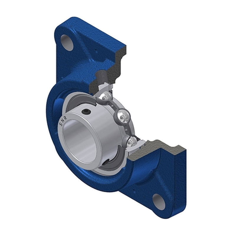 SNR USFE201 Metric Four Bolt Square Cast Iron Flange Housing with 12mm Bore Insert - Allow 2-3 Days
