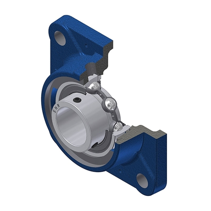 SNR USFE212N Metric Four Bolt Square Cast Iron Flange Housing with 60mm Bore Insert - Allow 2-3 Days