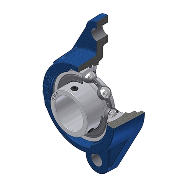 SNR USFLE207T04 Metric Two Bolt Oval Cast Iron Flange Housing with 35mm Bore Insert Low Temperature Version - Allow 2-3 Days