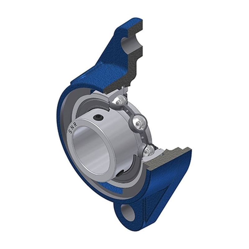 SNR USFLE204N Metric Two Bolt Oval Cast Iron Flange Housing with 20mm Bore Insert - Allow 2-3 Days