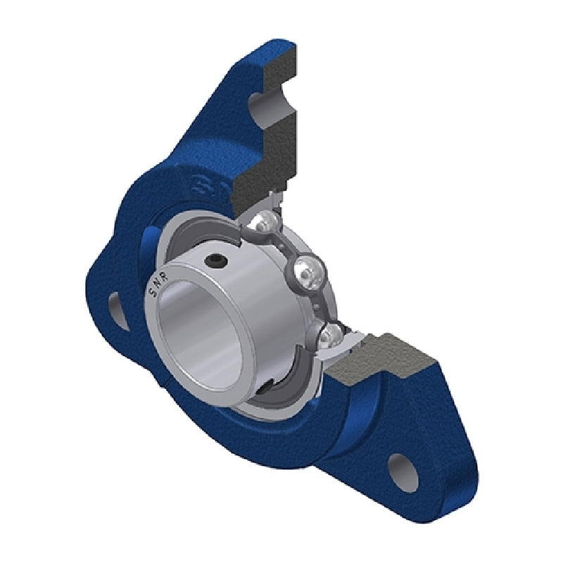 SNR USFTE209 Metric Three Bolt Cast Iron Triangular Housing with 45mm Bore Insert - Allow 2-3 Days