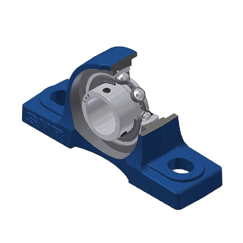 SNR USP206N Metric Cast Iron Two Bolt Pillow / Plummer Block Housing with 30mm Bore Insert - Allow 2-3 Days
