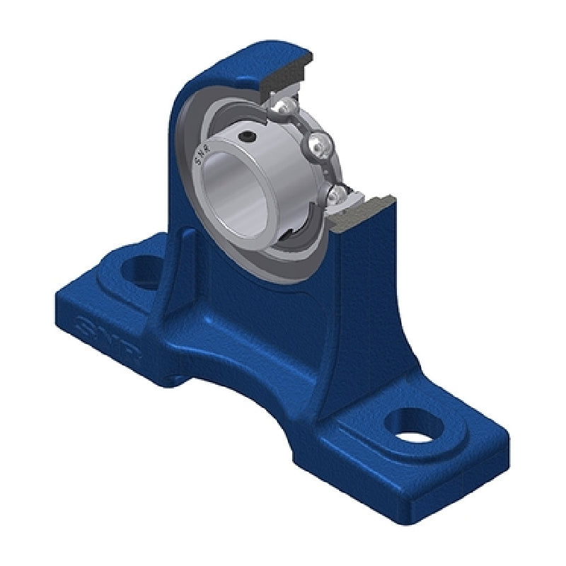 SNR USPH204N Metric Cast Iron High Centre Height Two Bolt Pillow / Plummer Block Housing with 20mm Bore Insert - Allow 2-3 Days